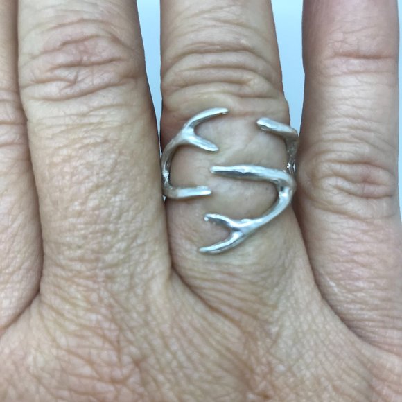 NWT 925 sterling silver antler ring handmade by me - Picture 2 of 9